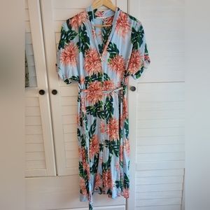 Mango floral shirt dress